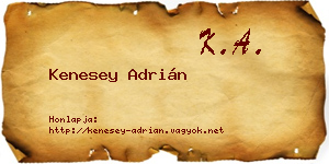 Kenesey Adrián névjegykártya